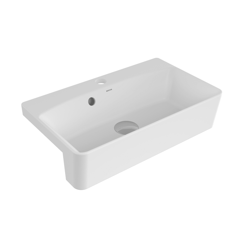 Bocchi Milano Dar Yarım Tezgah Lavabo 50X30 cm Mat Beyaz