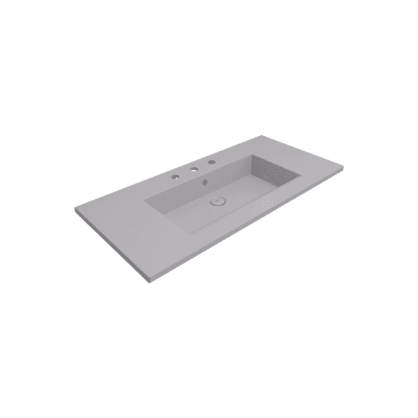 Bocchi Milano Etajerli Lavabo 100 cm Üç Delikli Mat Gri