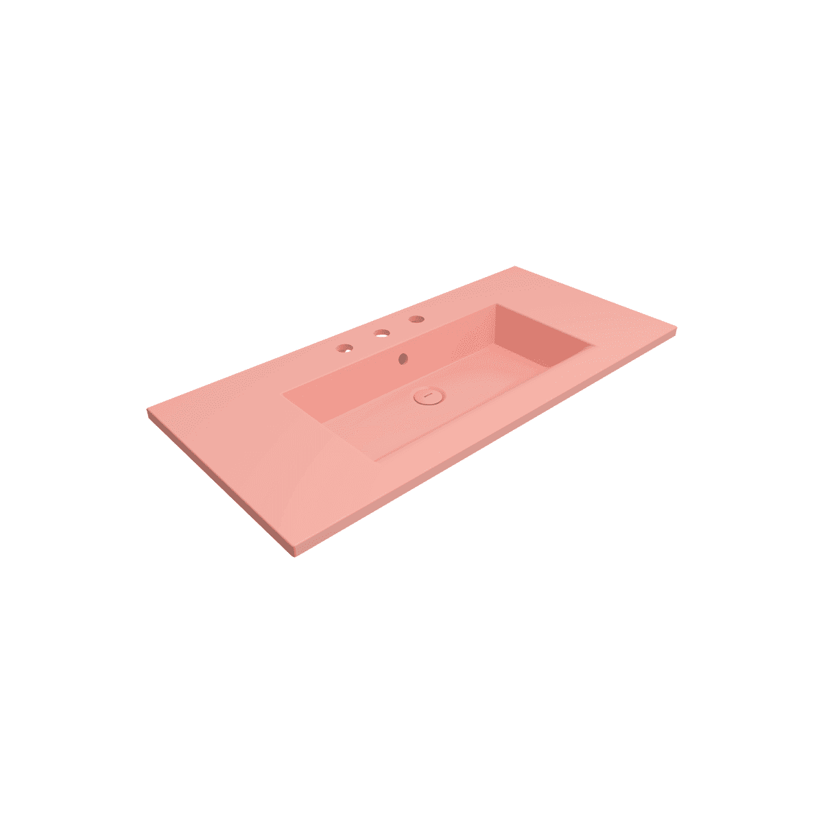 Bocchi Milano Etajerli Lavabo 100 cm Üç Delikli Mat Somon Bocchi Milano Etajerli Lavabo 100 cm Üç Delikli Mat Somon
