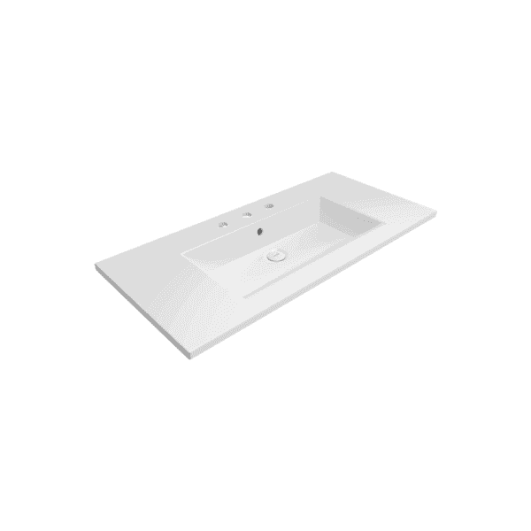 Bocchi Milano Etajerli Lavabo 100 cm Üç Delikli Parlak Beyaz