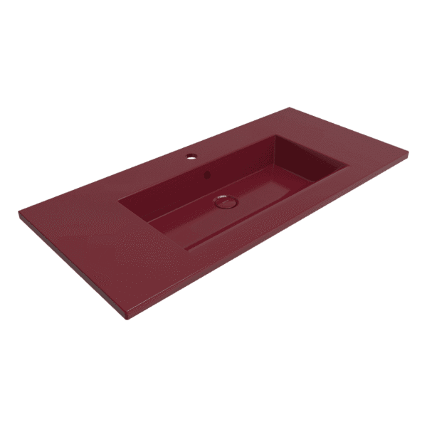 Bocchi Milano Etajerli Lavabo 100 cm Parlak Burgonya Bordosu