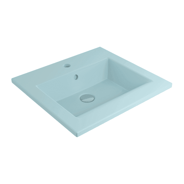 Bocchi Milano Etajerli Lavabo 50 cm - Mat Buz Mavi