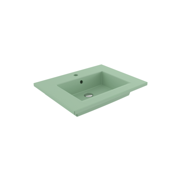 Bocchi Milano Etajerli Lavabo 60 cm Mat Mint Yeşil