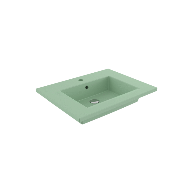 Bocchi Milano Etajerli Lavabo 60 cm Mat Mint Yeşil