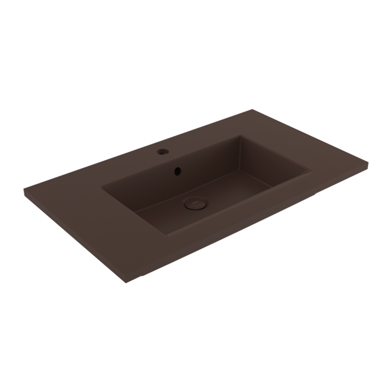 Bocchi Milano Etajerli Lavabo 80 cm Mat Kahve