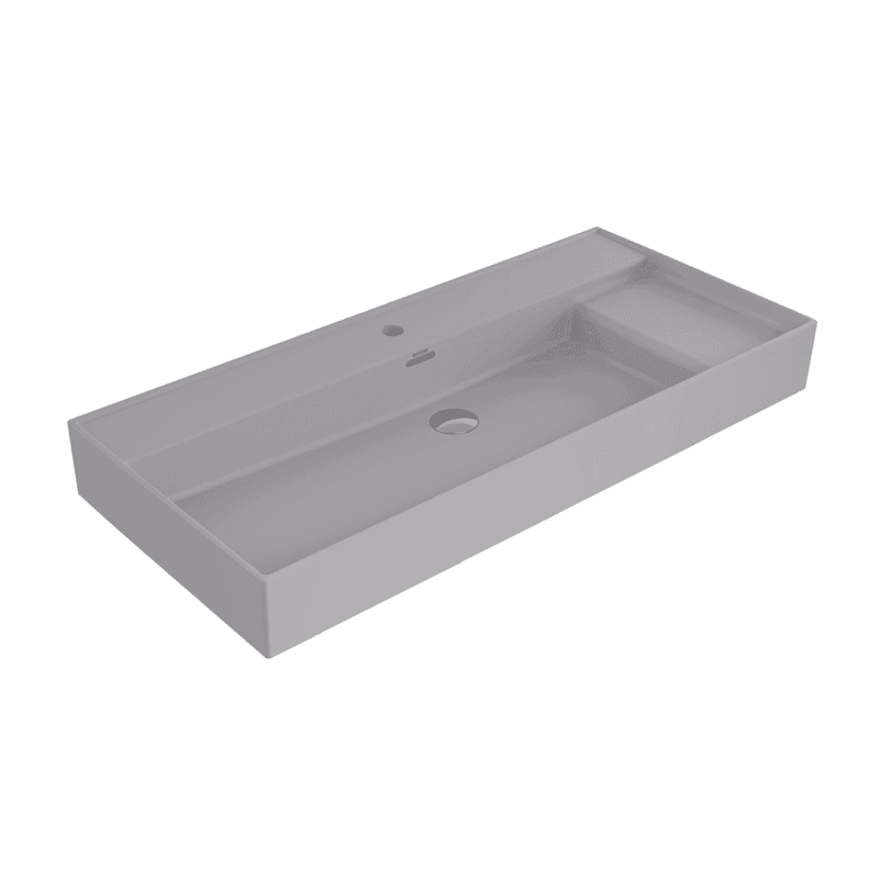 Bocchi Milano Sağdan Etejerli Lavabo 100 cm Mat Gri