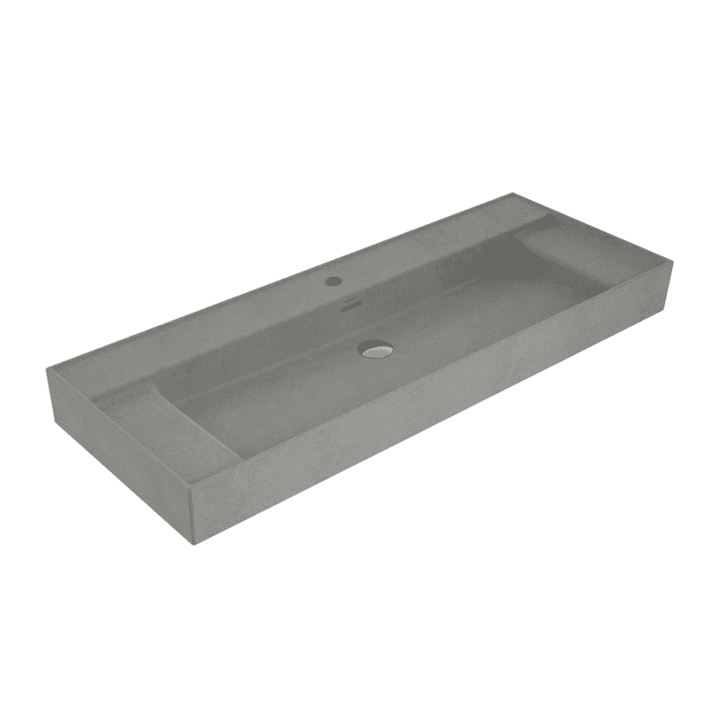 Bocchi Milano Sağdan Etejerli Lavabo 120 cm Mat Beton