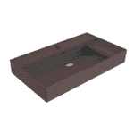Bocchi Milano Sağdan Etejerli Lavabo 80 cm Mat Antrasit