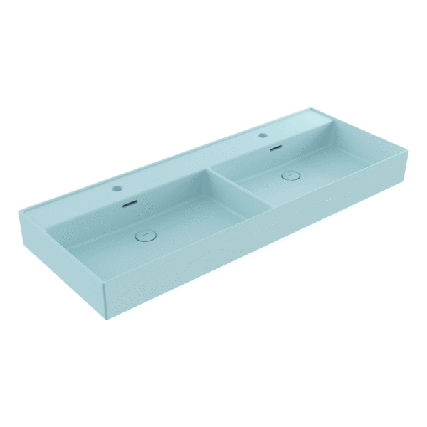 Bocchi Milano Tezgah Üstü/Asma Lavabo 120 cm Mat Buz Mavisi