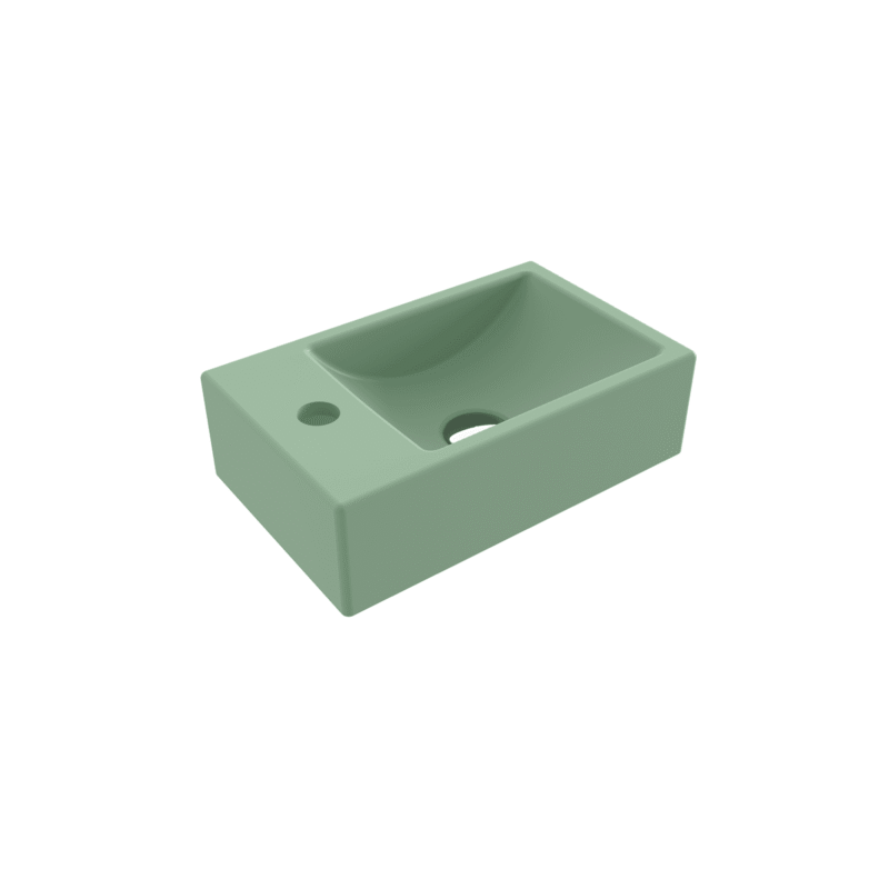 Bocchi Milano Tezgah Üstü/Asma Lavabo 37 cm Mat Mint Yeşil