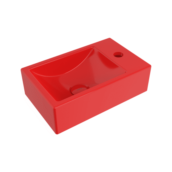 Bocchi Milano Tezgah Üstü/Asma Lavabo 37 cm Parlak Kırmızı