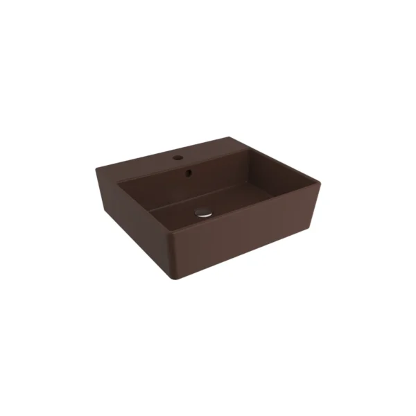 Bocchi Milano Tezgah Üstü/Asma Lavabo 50 cm Mat Kahve