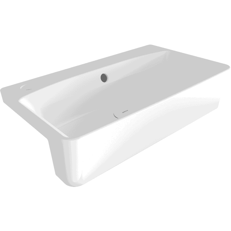 Bocchi Milano Yarım Tezgah Lavabo 50x30 cm Parlak Beyaz