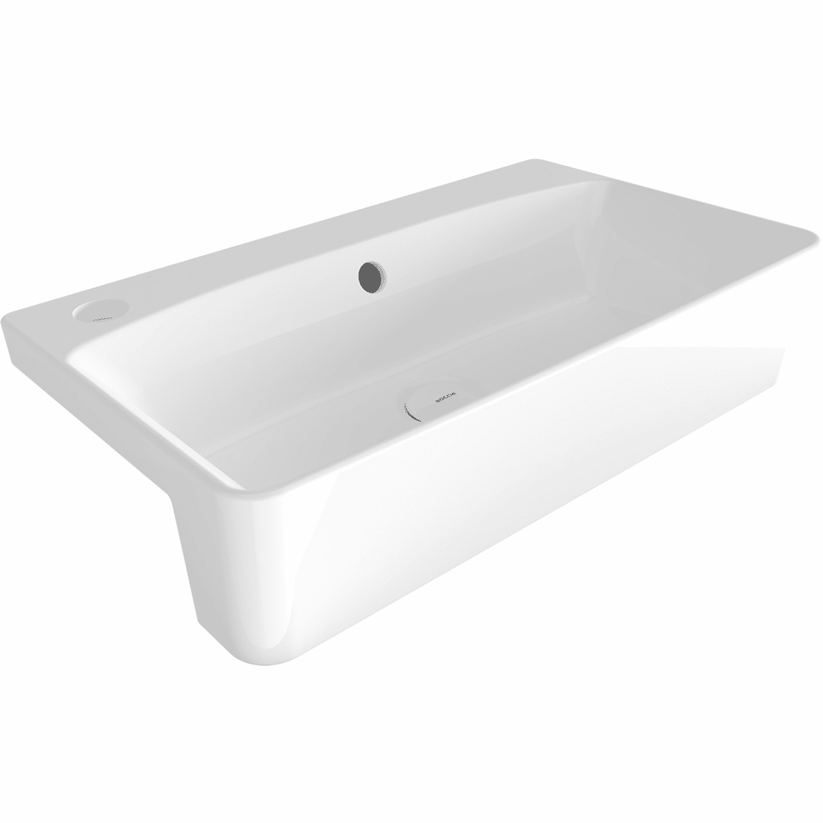 Bocchi Milano Yarım Tezgah Lavabo 50x30 cm Parlak Beyaz Bocchi Milano Yarım Tezgah Lavabo 50x30 cm Parlak Beyaz