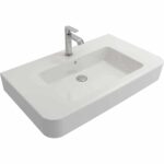 Bocchi Parma Tezgah Üstü Lavabo 85 cm Parlak Beyaz