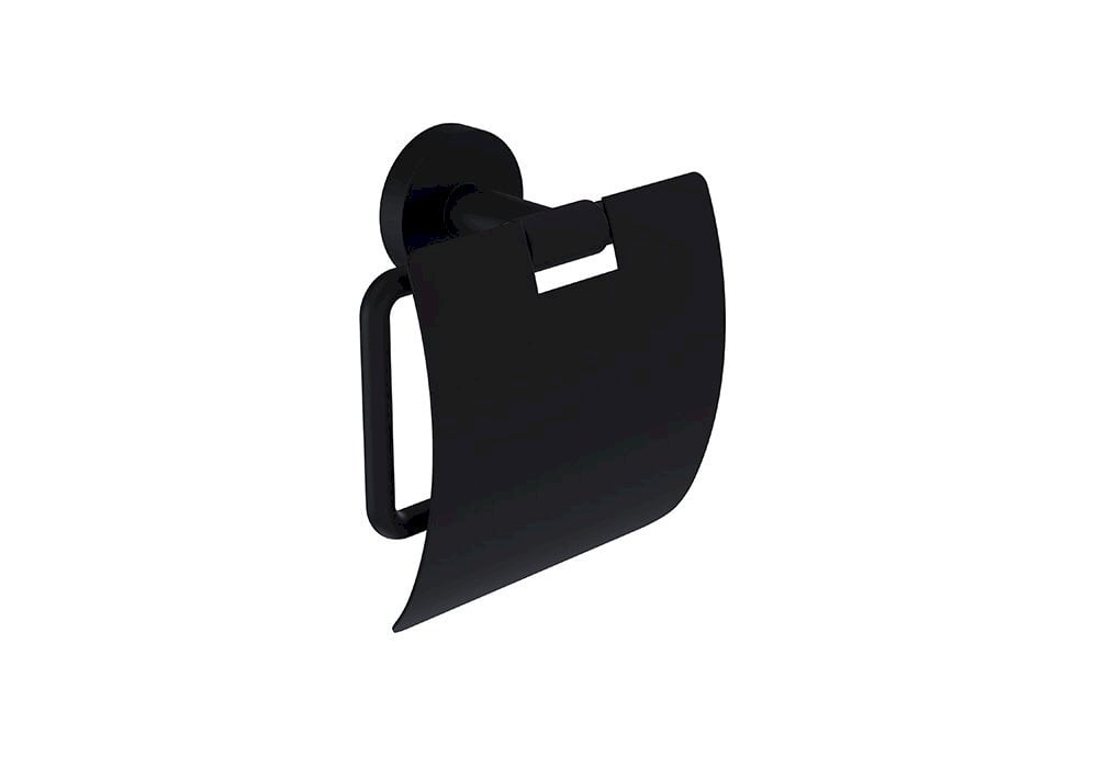Bocchi Piave Tuvalet Kağıtlığı - Kapaklı Mat Siyah