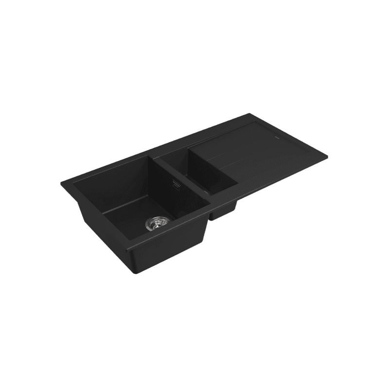 Bocchi Prato 990x500 1.5 Gözlü Damlalıklı Deep Black