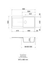 Bocchi Prato 990x500 Tek Gözlü Damlalıklı Avena