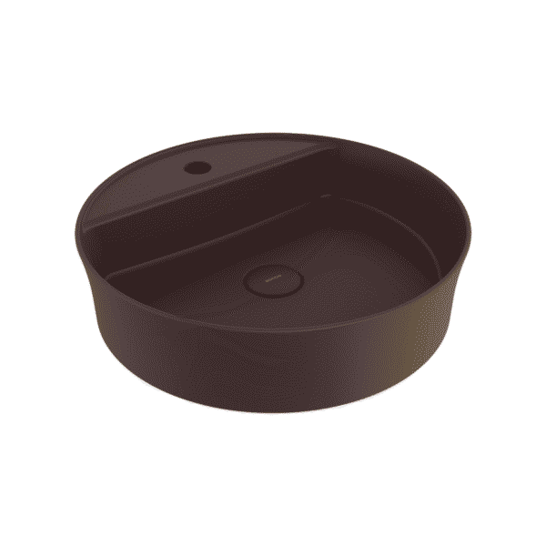 Bocchi Sottile Slim Line Batarya Banklı Yuvarlak Lavabo 45 cm Mat Kahve