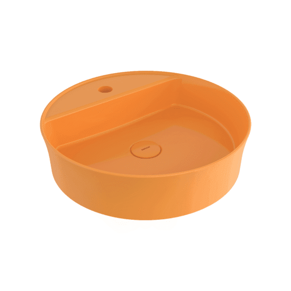 Bocchi Sottile Slim Line Batarya Banklı Yuvarlak Lavabo 45 cm Parlak Mandalina Sarısı