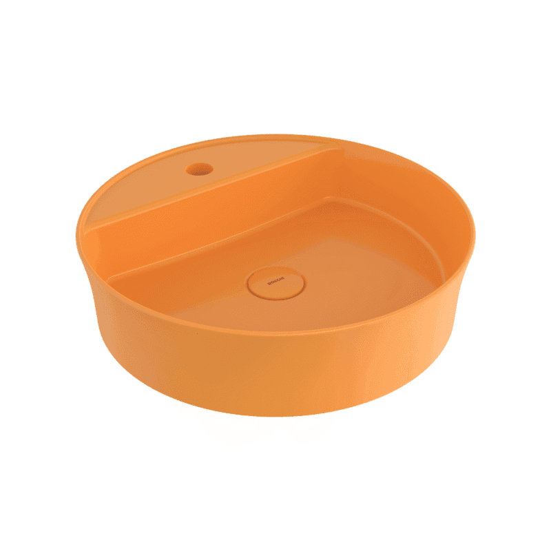 Bocchi Sottile Slim Line Batarya Banklı Yuvarlak Lavabo 45 cm Parlak Mandalina Sarısı