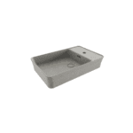 Bocchi Sottile Slim Line Tezgah Üstü Dikdörtgen Batarya Banklı 60X38 cm Lavabo Mat Beton