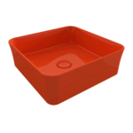 Bocchi Sottile Slim Line Tezgah Üstü Lavabo 38x38 cm Parlak Turuncu