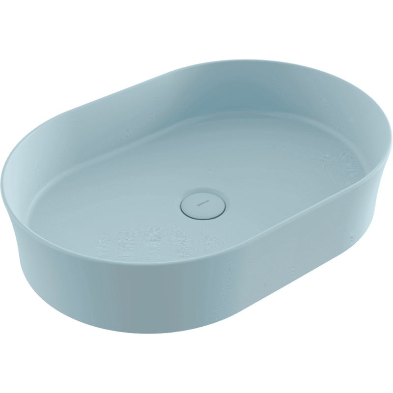 Bocchi Sottile Slim Line Tezgah Üstü Lavabo 55x38 cm Mat Buz Mavisi