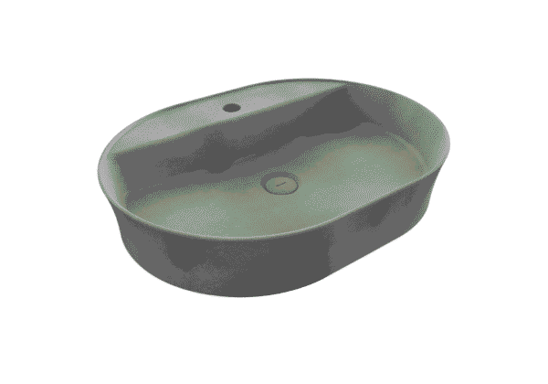 Bocchi Sottile Slim Line Tezgah Üstü Lavabo 60x45 cm Mat Beton