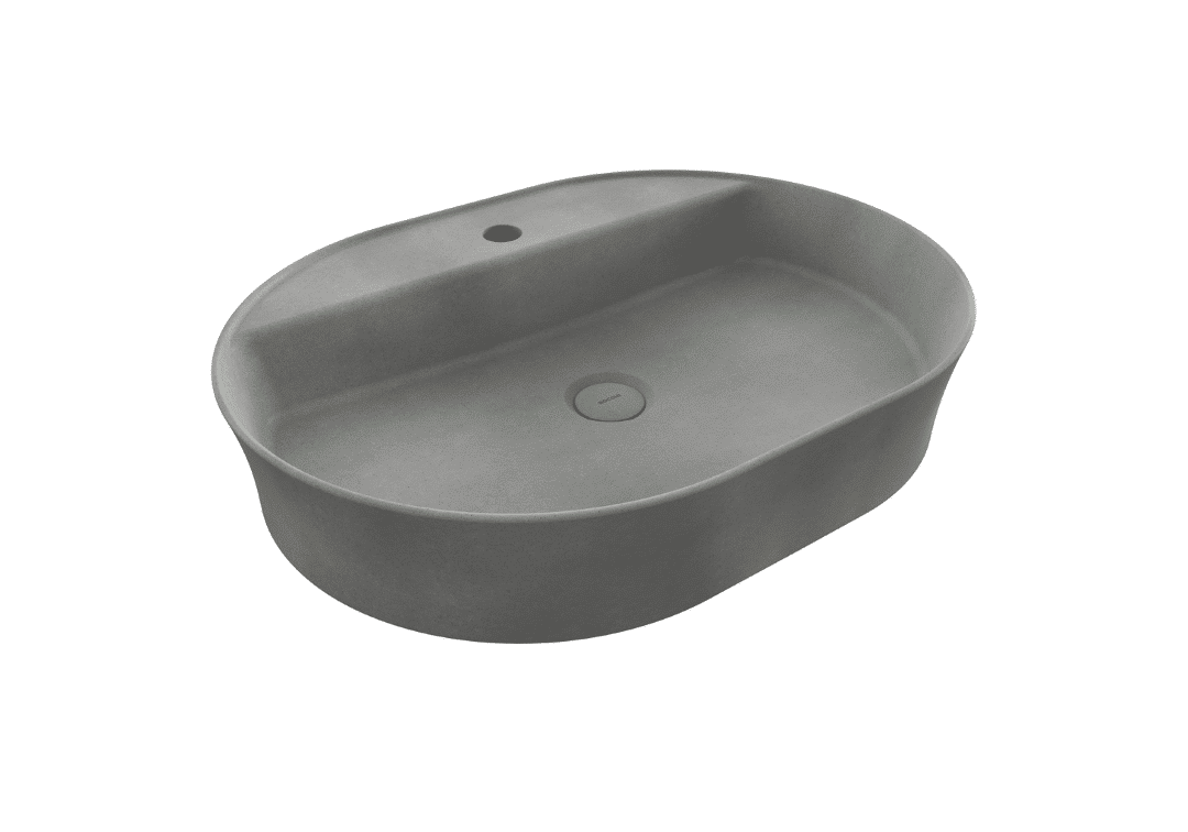 Bocchi Sottile Slim Line Tezgah Üstü Lavabo 60x45 cm Mat Beton