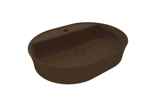 Bocchi Sottile Slim Line Tezgah Üstü Lavabo 60x45 cm Mat Kahve