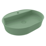 Bocchi Sottile Slim Line Tezgah Üstü Lavabo 60x45 cm Mat Mint Yeşil