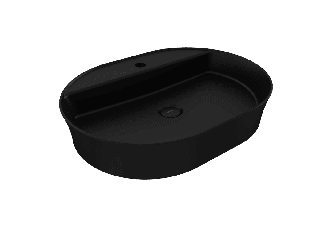 Bocchi Sottile Slim Line Tezgah Üstü Lavabo 60x45 cm Mat Siyah