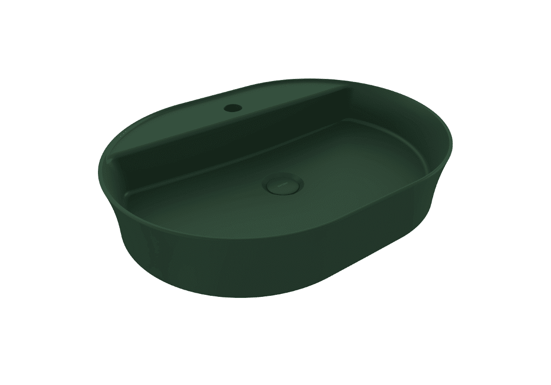 Bocchi Sottile Slim Line Tezgah Üstü Lavabo 60x45 cm Mat Yeşil