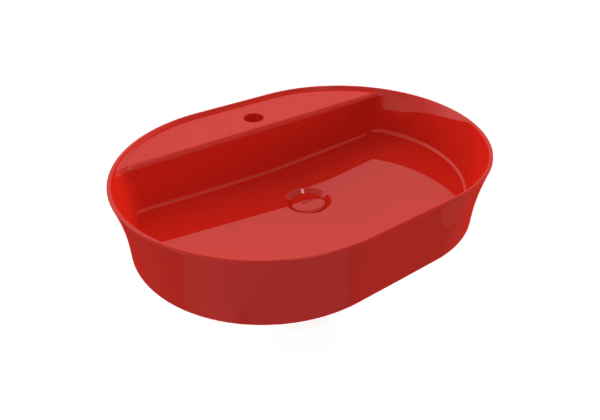 Bocchi Sottile Slim Line Tezgah Üstü Lavabo 60x45 cm Parlak Kırmızı
