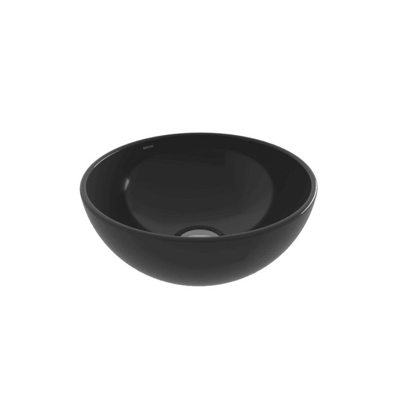 Bocchi Sottile Slim Line Tezgah Üstü Yuvarlak 26 cm Lavabo Mat Parlak Siyah
