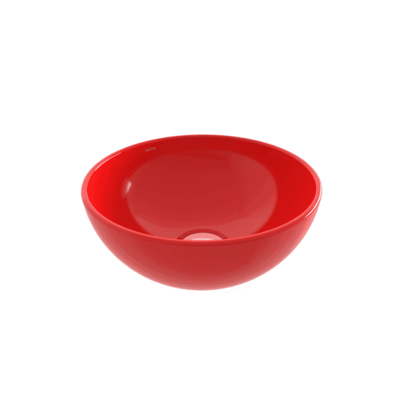 Bocchi Sottile Slim Line Tezgah Üstü Yuvarlak 26 cm Lavabo Parlak Kırmızı