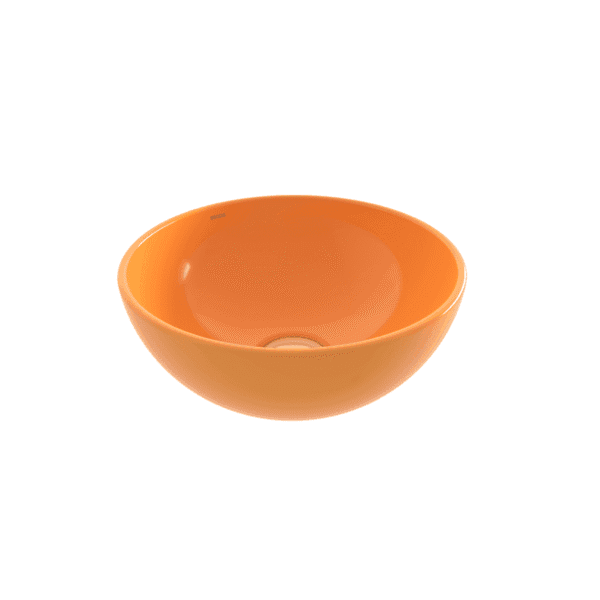 Bocchi Sottile Slim Line Tezgah Üstü Yuvarlak 26 cm Lavabo Parlak Mandalina Sarısı