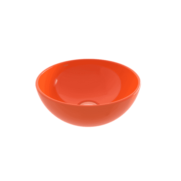 Bocchi Sottile Slim Line Tezgah Üstü Yuvarlak 26 cm Lavabo Parlak Turuncu