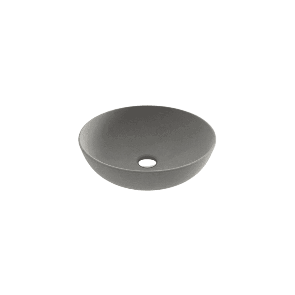 Bocchi Sottile Slim Line Tezgah Üstü Yuvarlak 38 cm Sığ Lavabo Mat Beton