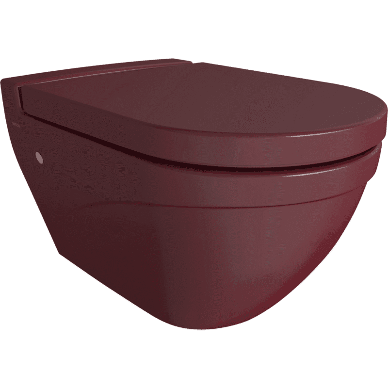 Bocchi Taormina Arch Gizli Taharet Girişli Asma Klozet Parlak Burgonya Bordosu