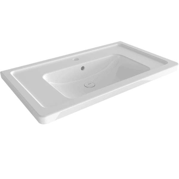 Bocchi Taormina Pro Etajerli Lavabo 85 cm Parlak Beyaz