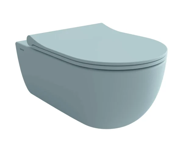 Bocchi V-Tondo Rimless Gizli Taharet Girişli Asma Klozet Buz Mavisi