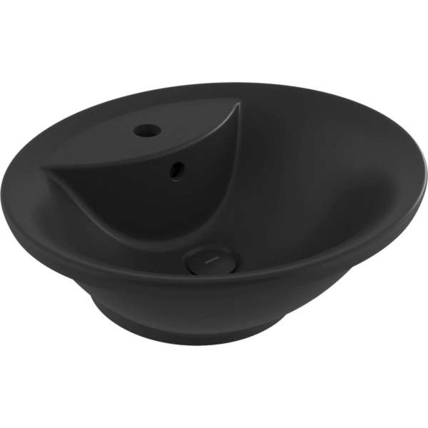 Bocchi Verona Bat Banklı Tezgah Üstü Lavabo 50 cm - Mat Siyah