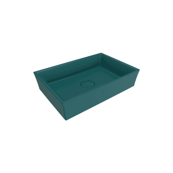 Bocchi Vessel Dikdörtgen Lavabo 56X38 cm Mat Petrol Mavisi