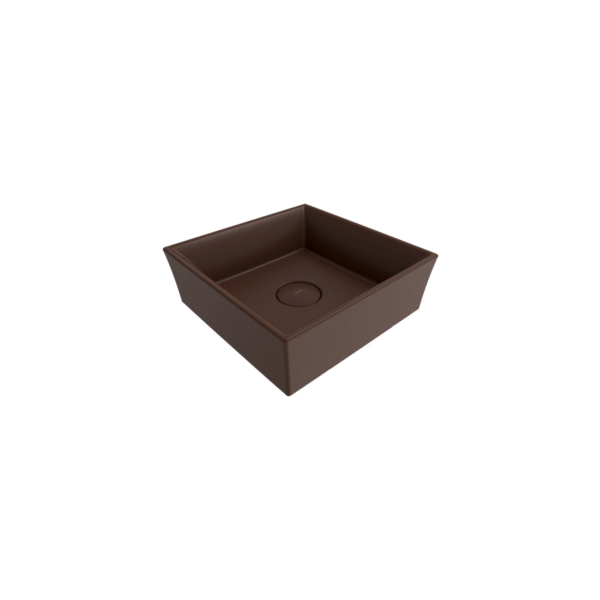 Bocchi Vessel Kare Lavabo 38x38 cm Mat Kahve