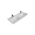 Cerastyle Sharp Etajerli Lavabo 120x48 cm (Çift Hazneli, Çift Batarya Delikli)