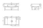 Cerastyle Sharp Etajerli Lavabo 60x30 cm (Soldan Batarya Delikli)