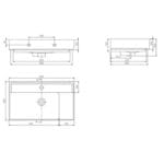 Cerastyle Sharp Etajerli Lavabo 65x38 cm