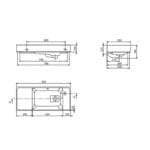 Cerastyle Sharp Etajerli Lavabo 80x35 cm